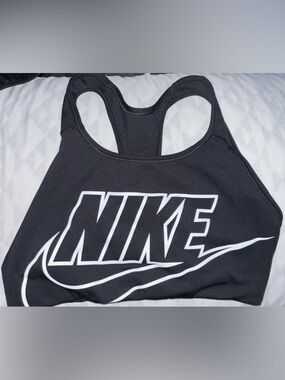 Nike Black Sports Bra with White Logo